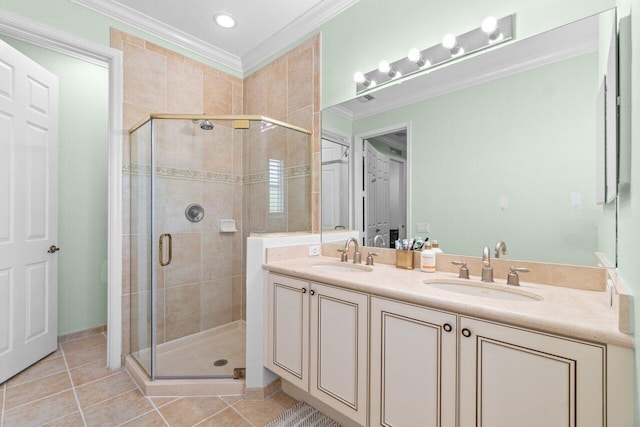 1874 Via Sofia, Boynton Beach, FL 33426 - bathroom featuring a sink, tile patterned floors, and a stall shower