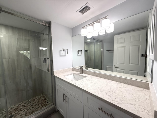 208 Palm Beach Trace Dr, Royal Palm Beach, FL 33411 - bathroom with vanity, a shower stall, and toilet