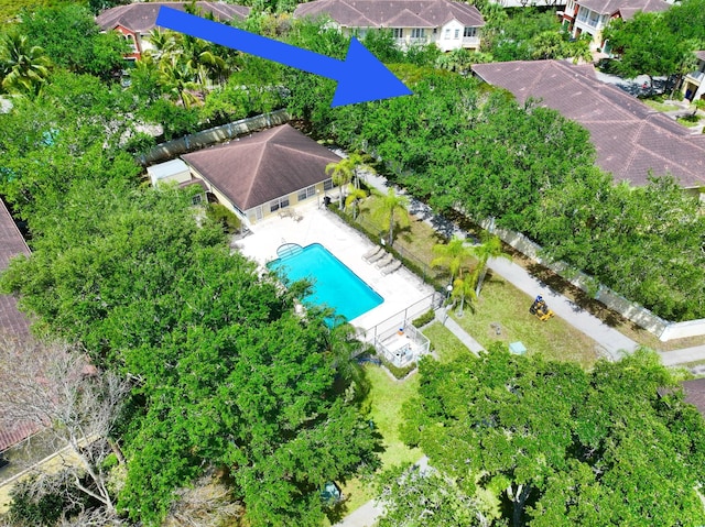 208 Palm Beach Trace Dr, Royal Palm Beach, FL 33411 - aerial view of a pool area