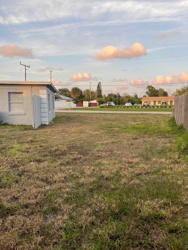 view of yard with fence