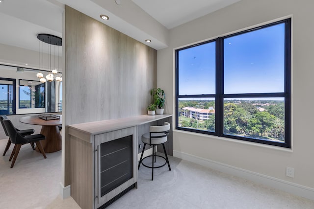 7351 Promenade Dr Unit 801F, Boca Raton, FL 33433 - office featuring baseboards, a chandelier, and recessed lighting