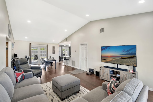 7938 Ridgewood Dr, Lake Worth, FL 33467 - living area featuring visible vents, recessed lighting, and wood finished floors