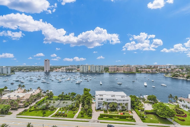 property view of water featuring a view of city