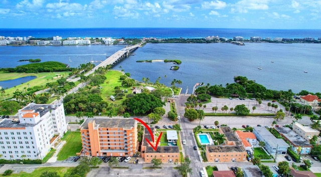 31 S Golfview Rd # 11, Lake Worth Beach, FL 33460 - drone / aerial view with a water view