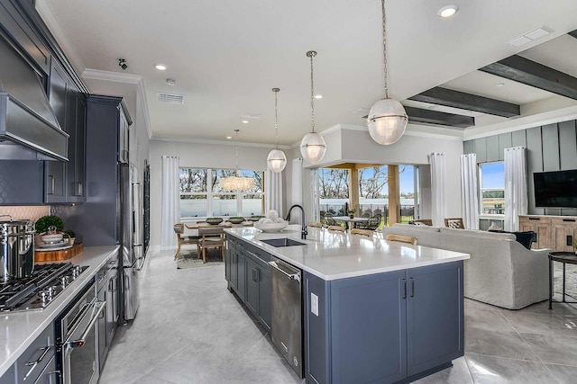 10822 Stellar Cir Unit Renown 26, Palm Beach Gardens, FL 33412 - kitchen with a sink, appliances with stainless steel finishes, open floor plan, healthy amount of natural light, and recessed lighting