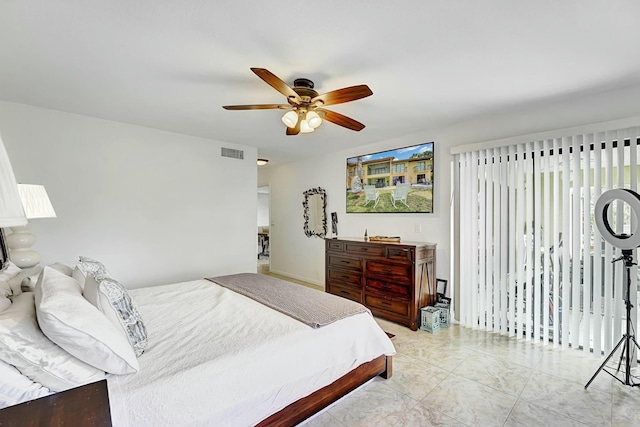 5337 Fountains Dr S, Lake Worth, FL 33467 - bedroom with ceiling fan and visible vents