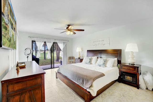 5337 Fountains Dr S, Lake Worth, FL 33467 - bedroom featuring access to exterior and ceiling fan