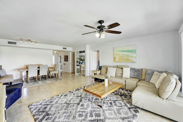 5337 Fountains Dr S, Lake Worth, FL 33467 - living area featuring visible vents and ceiling fan