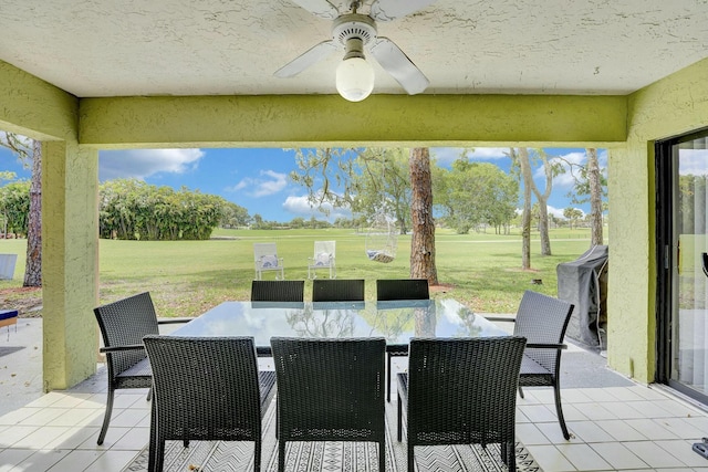 5337 Fountains Dr S, Lake Worth, FL 33467 - view of patio / terrace featuring a ceiling fan and outdoor dining area