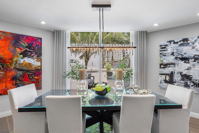 3200 S Ocean Blvd Unit 101, Highland Beach, FL 33487 - dining space featuring recessed lighting, baseboards, and wood finished floors
