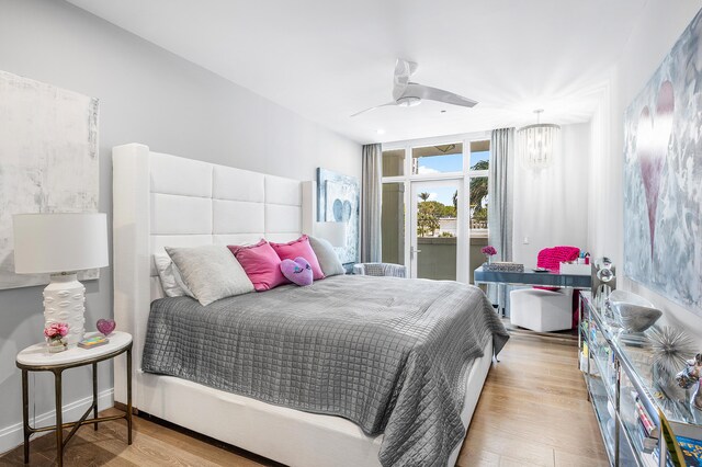 3200 S Ocean Blvd Unit 101, Highland Beach, FL 33487 - bedroom featuring wood finished floors and ceiling fan