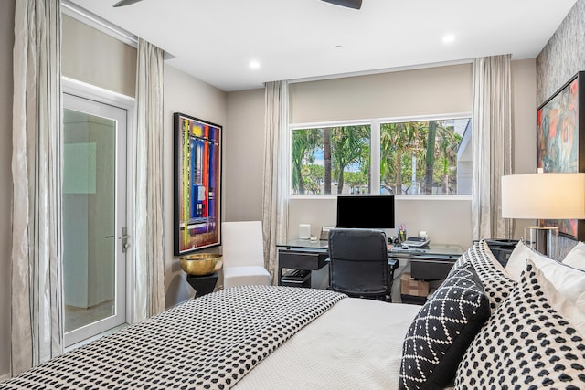 3200 S Ocean Blvd Unit 101, Highland Beach, FL 33487 - bedroom with recessed lighting and a desk