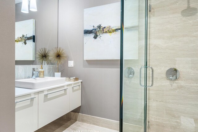 3200 S Ocean Blvd Unit 101, Highland Beach, FL 33487 - full bath featuring a stall shower and vanity
