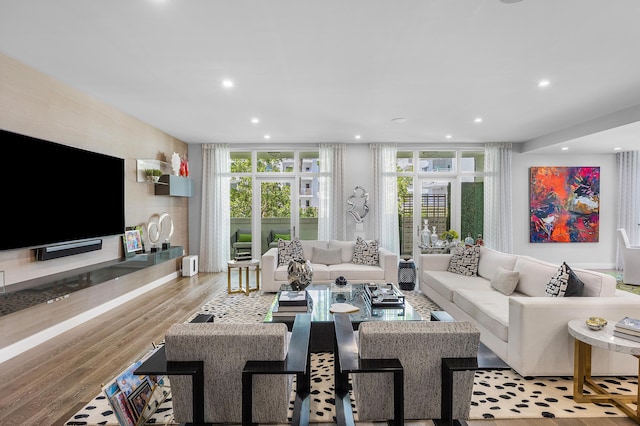 3200 S Ocean Blvd Unit 101, Highland Beach, FL 33487 - living room with recessed lighting and wood finished floors