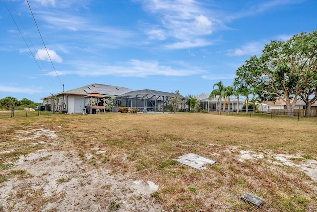 view of yard featuring fence