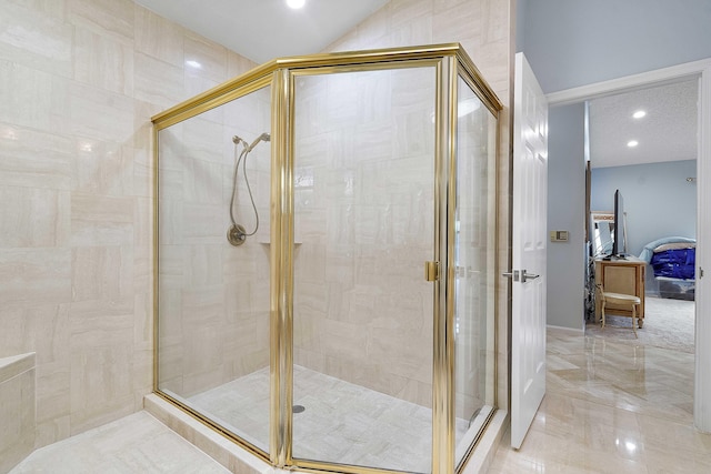 22652 Esplanada Cir W, Boca Raton, FL 33433 - full bathroom featuring a stall shower, ensuite bath, and recessed lighting