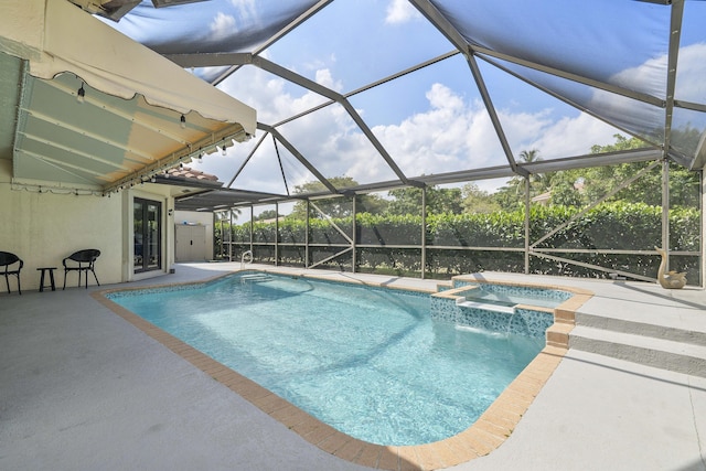 22652 Esplanada Cir W, Boca Raton, FL 33433 - view of pool with a patio, a pool with connected hot tub, and a lanai