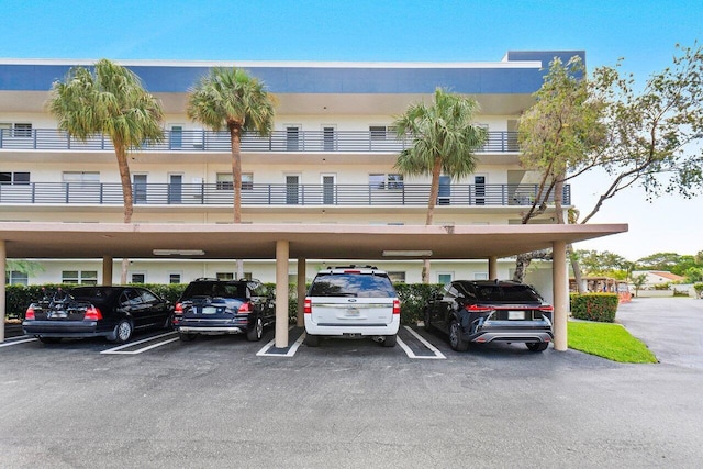 view of covered parking lot