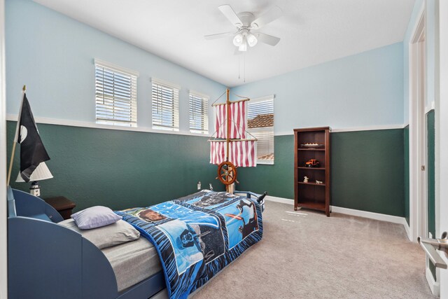 1104 Wandering Willow Way, Loxahatchee, FL 33470 - bedroom with baseboards, ceiling fan, and carpet flooring