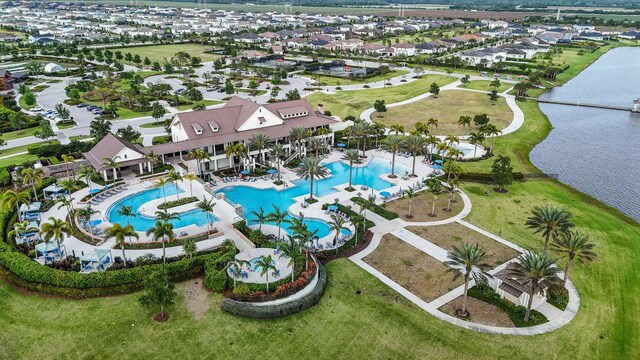 1104 Wandering Willow Way, Loxahatchee, FL 33470 - birds eye view of property with a water view