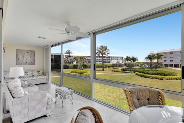 80 Celestial Way Unit 213, Juno Beach, FL 33408 - sunroom with an inviting chandelier and visible vents