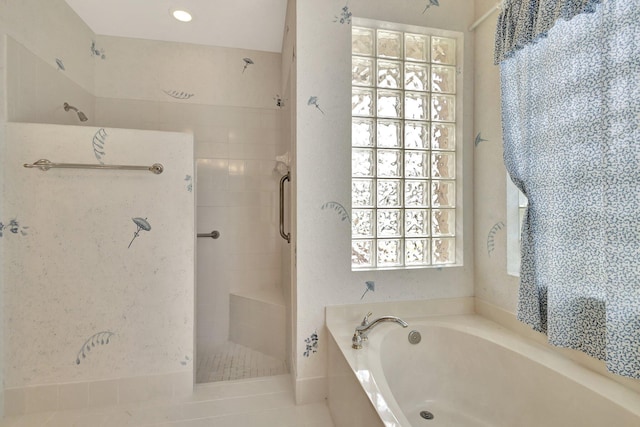 5266 Landon Cir, Boynton Beach, FL 33437 - bathroom with a stall shower and a garden tub