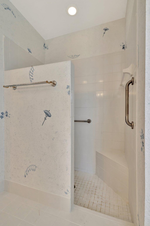 5266 Landon Cir, Boynton Beach, FL 33437 - full bathroom featuring tiled shower and tile patterned flooring