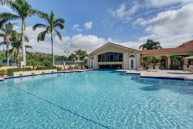 5266 Landon Cir, Boynton Beach, FL 33437 - pool featuring a patio area and fence