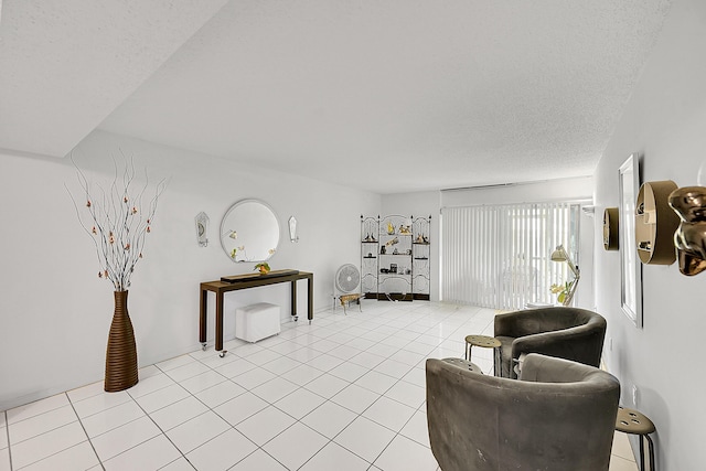 living area with light tile patterned flooring