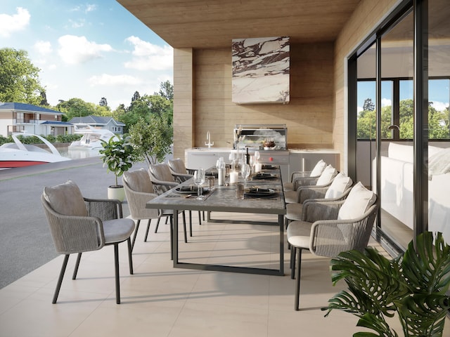 balcony featuring outdoor dining area