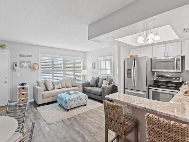 2800 Indian River Blvd Unit F8, Vero Beach, FL 32960 - living room with a chandelier and wood finished floors