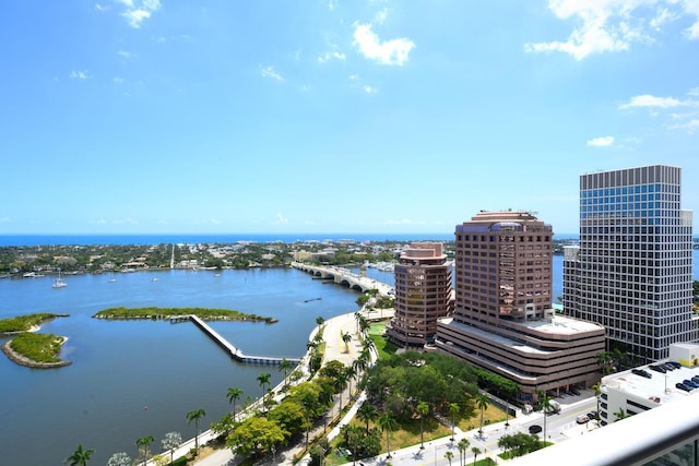529 S Flagler Dr Unit 25F, West Palm Beach, FL 33401 - birds eye view of property featuring a water view and a view of city