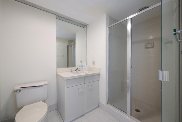 529 S Flagler Dr Unit 25F, West Palm Beach, FL 33401 - full bath with a shower stall, tile patterned floors, vanity, and toilet