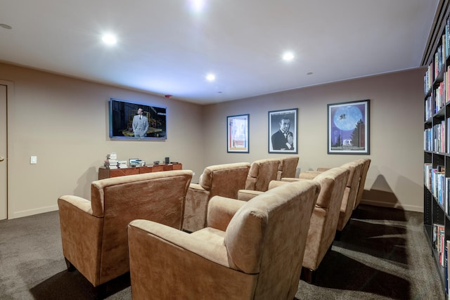 529 S Flagler Dr Unit 25F, West Palm Beach, FL 33401 - cinema room with carpet floors, baseboards, and recessed lighting