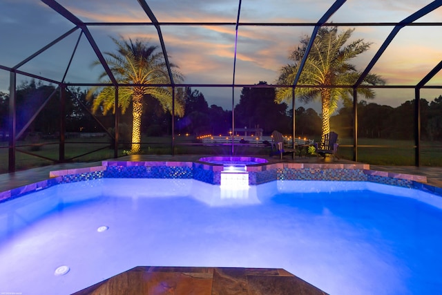19361 W Sycamore Dr, The Acreage, FL 33470 - view of pool with a lanai, a patio, and a pool with connected hot tub
