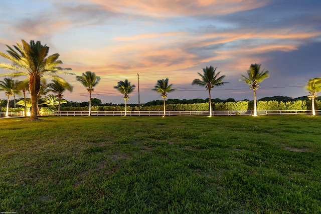 19361 W Sycamore Dr, The Acreage, FL 33470 - yard at dusk with fence and a rural view