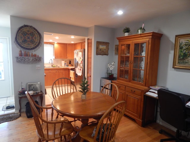 2970 E Ashley Dr E Unit B, West Palm Beach, FL 33415 - dining space with light wood-style floors, an office area, and recessed lighting