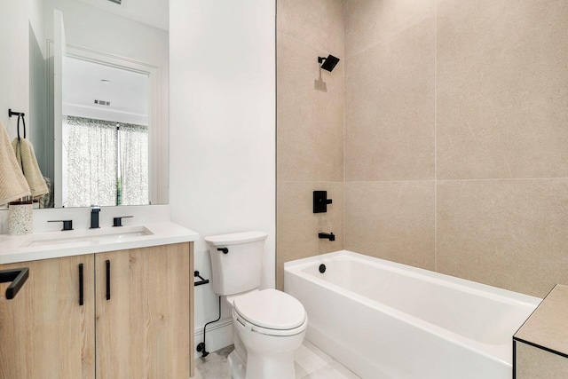 1967 Dock St, West Palm Beach, FL 33401 - bathroom featuring toilet, vanity, shower / washtub combination, and visible vents