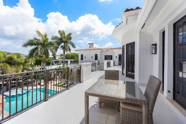 251 W Coconut Palm Rd, Boca Raton, FL 33432 - balcony featuring a pool with connected hot tub
