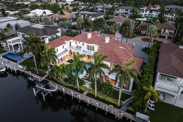 251 W Coconut Palm Rd, Boca Raton, FL 33432 - birds eye view of property with a residential view and a water view