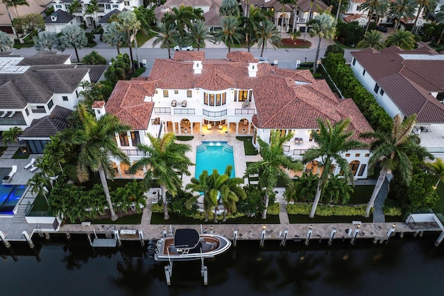251 W Coconut Palm Rd, Boca Raton, FL 33432 - birds eye view of property with a water view and a residential view