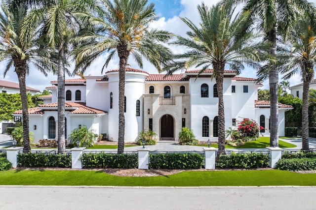 251 W Coconut Palm Rd, Boca Raton, FL 33432 - mediterranean / spanish-style home featuring stucco siding and a tile roof