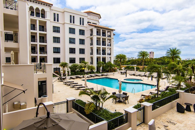 200 E Palmetto Park Rd Unit 503, Boca Raton, FL 33432 - pool featuring fence, a patio area, and a hot tub
