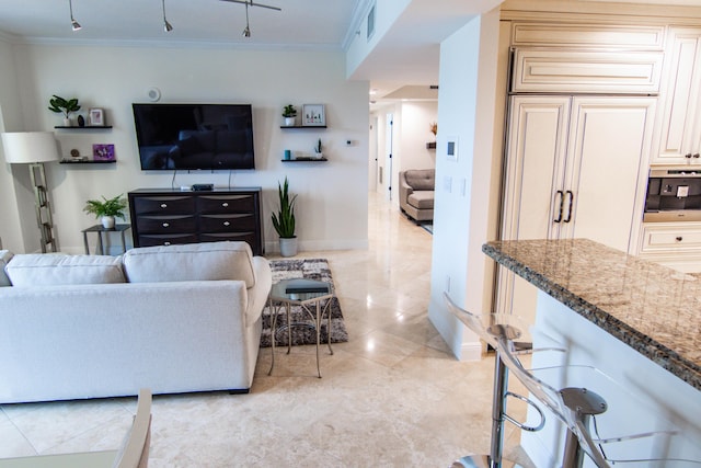 200 E Palmetto Park Rd Unit 503, Boca Raton, FL 33432 - living room with baseboards and ornamental molding