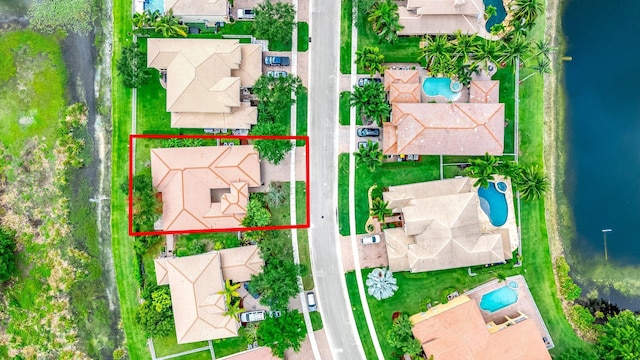 aerial view featuring a residential view