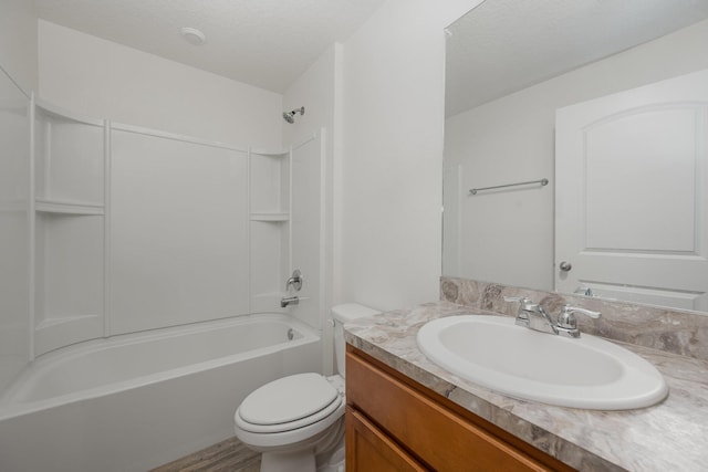 1544 Summit Rd SE, Palm Bay, FL 32909 - full bath with toilet, shower / bathtub combination, wood finished floors, and vanity