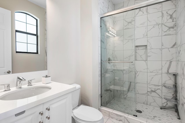 16202 Cabernet Dr, Delray Beach, FL 33446 - full bathroom featuring a shower stall, toilet, and vanity