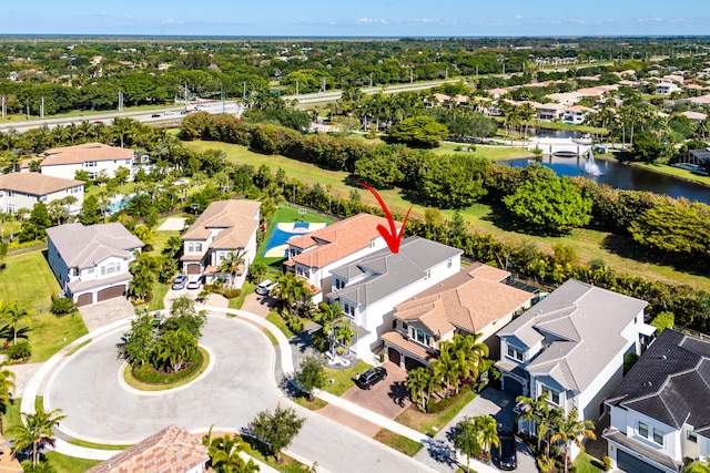16202 Cabernet Dr, Delray Beach, FL 33446 - aerial view with a residential view and a water view
