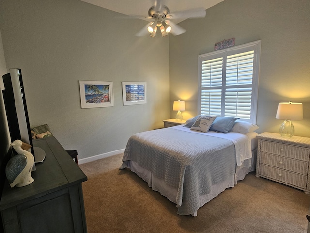 411 NW Stratford Ln, Port Saint Lucie, FL 34983 - bedroom with carpet flooring, baseboards, and ceiling fan
