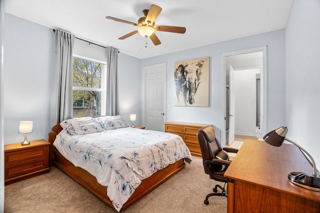 8207 Venosa Haven Ter, Boynton Beach, FL 33473 - bedroom with ceiling fan and light carpet